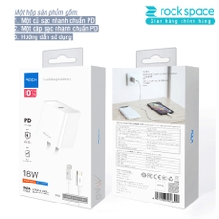 Bộ combo củ sạc nhanh chuẩn PD Rockspace T12 pro