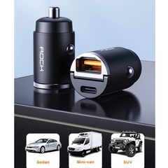 Tẩu sạc xe hơi Rockspace H15 cổng kép A+C PD 30W Car nhỏ gọn sạc không nóng máy BH 12 tháng