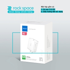 Củ sạc nhanh cho iphone Rockspace T12 pro chuẩn sạc nhanh PD 20W, cổng ra typeC hàng chính hãng bảo hành 12 tháng