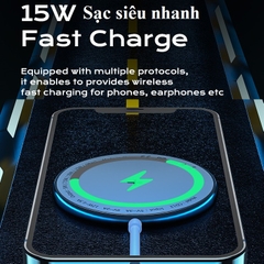 Đế sạc không dây Magsafe sạc nhanh 15w Rockspace W33 dùng cho iphone android hàng chính hãng có bảo hành