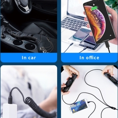 Dây cáp sạc Rockspace  2m dây dù 3 cổng Lightning / Micro USB/ chuẩn C sạc 3 thiết bị cùng lúc,sạc nhanh,hàng chính hãng