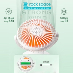 Quạt mini tích điện để bàn cầm tay Rockspace quạt kẹp bàn dùng liên tục đến 3h bảo hành 12 tháng