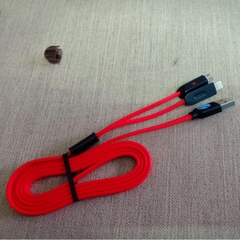 Dây cáp sạc 2 đầu sạc iphone và samsung chính hãng WK độ dài 1,2 m màu đỏ, đen, trắng, Hàng chính hãng bảo hành 12 tháng