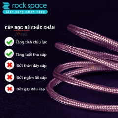 Cáp sạc Rockspace dây dù đầu kim loại chuẩn MFI dành cho iphone, sạc nhanh, ổn định, chính hãng bảo hành 1 năm