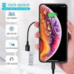 Dây Sạc nhanh IP Rockspace R2 chuẩn sạc nhanh dây dù dài 1m siêu bền-Hàng bảo hành 12 tháng
