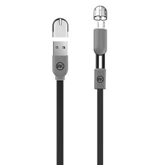 Dây cáp sạc 2 đầu sạc iphone và samsung chính hãng WK độ dài 1,2 m màu đỏ, đen, trắng, Hàng chính hãng bảo hành 12 tháng