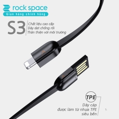Dây cáp sạc typeC Rockspace S3 dành cho điện thoại kiêm móc khóa độ dài 21cm hàng chính hãng bảo hành 12 tháng