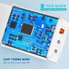 Củ sạc nhanh PD 65W Rockspace 3 Cổng USB Type C 4.0 3.0 PD sạc nhanh cho điện thoại laptop Hàng chính hãng có BH