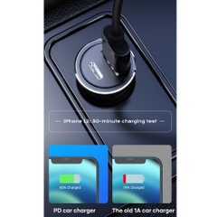 Tẩu sạc xe hơi Rockspace H13 cổng kép A + C PD 20W , nhỏ gọn sạc không nóng máy hàng chính hãng có bảo hành 12 tháng