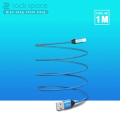 Dây cáp sạc Rockspace M5 dây dù cổng typeC dành cho điện thoại android - Hàng chính hãng bảo hành 12 tháng