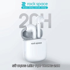 Tai nghe bluetooth không dây nhét tai Rockspace EB100, tw5, có mic, chơi game, nghe nhạc, chính hãng bảo hành 12 tháng