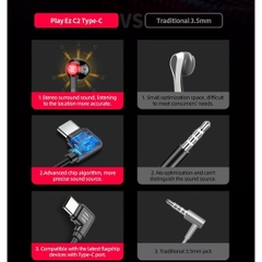 Tai nghe nhét tai Rockspace Gaming C2 chân typeC chơi game nghe nhạc - Hàng chính hãng bảo hành 12 tháng lỗi 1 đổi 1