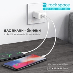 Bộ củ cáp sạc nhanh TypeC Rockspace T39 sạc nhanh không nóng máy màu trắng bảo hành 12 tháng