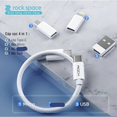 Combo tiện ích đa chức năng Rockspace sạc cho mọi dòng điện thoại laptop sạc nhanh nhỏ gọn -Hàng chính hãng