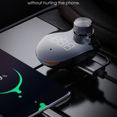 Tẩu sạc trên xe hơi kiêm đầu thu/ phát FM Rockspace B302 kết nối bluetooth hàng chính hãng BH 1 năm