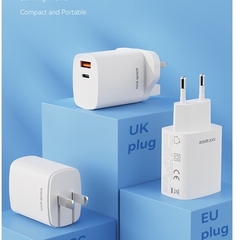 Củ sạc nhanh iPhone Rockspace T51 2 cổng USB-TypeC sạc nhanh 30w sạc ổn định hàng chính hãng bảo hành 12 tháng