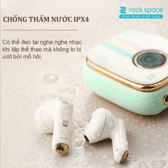Tai nghe bluetooth không dây nhét tai TWS Rockspace Retro Style có mic chơi game nghe nhạc có BH