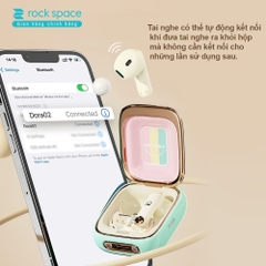 Tai nghe bluetooth không dây nhét tai TWS Rockspace Retro Style có mic chơi game nghe nhạc có BH