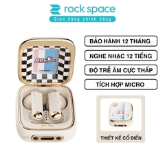 Tai nghe bluetooth không dây nhét tai TWS Rockspace Retro Style có mic chơi game nghe nhạc có BH