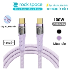 Dây cáp sạc nhanh Rockspace Z21 TypeC to TypeC sạc nhanh 100w chuẩn QC dây dù siêu bền BH 12 tháng