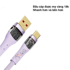 Dây cáp sạc nhanh Rockspace Z21 usb to TypeC sạc nhanh 6A chuẩn QC dây dù siêu bền BH 12 tháng