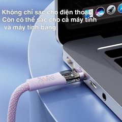 Dây cáp sạc nhanh Rockspace Z21 usb to TypeC sạc nhanh 6A chuẩn QC dây dù siêu bền BH 12 tháng