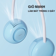 Quạt đeo cổ mini sạc tích điện Rockspace không cánh dùng liên tục 5h 3 chế độ gió hàng chính hãng