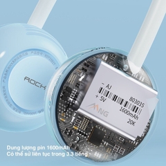 Quạt đeo cổ mini sạc tích điện Rockspace không cánh dùng liên tục 5h 3 chế độ gió hàng chính hãng