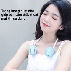 Quạt đeo cổ mini sạc tích điện Rockspace không cánh dùng liên tục 5h 3 chế độ gió hàng chính hãng