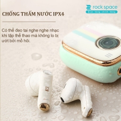 Tai nghe Bluetooth không dây nhét tai TWS Rockspace Retro Style nghe nhạc lên đến 24h có BH