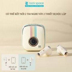 Tai nghe Bluetooth không dây nhét tai TWS Rockspace Retro Style nghe nhạc lên đến 24h có BH