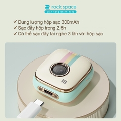 Tai nghe Bluetooth không dây nhét tai TWS Rockspace Retro Style nghe nhạc lên đến 24h có BH