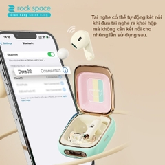 Tai nghe Bluetooth không dây nhét tai TWS Rockspace Retro Style nghe nhạc lên đến 24h có BH