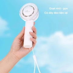 Quạt mini tích điện cầm tay để bàn có 3 tốc độ gió Rockspace mini nhỏ gọn dùng liên tục 6h Hàng chính hãng có BH