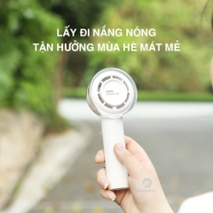 Quạt mini tích điện cầm tay để bàn có 3 tốc độ gió Rockspace mini nhỏ gọn dùng liên tục 6h Hàng chính hãng có BH