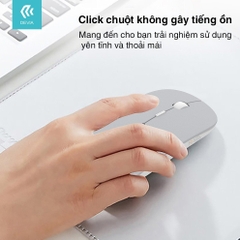 Chuột máy tính Gaming Devia có 2 chế độ kết nối bluetooth và kết nối không dây 2.4G, nhỏ nhẹ pin 400mAh có bảo hành
