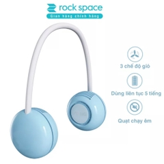 Quạt đeo cổ mini sạc tích điện Rockspace không cánh dùng liên tục 5h 3 chế độ gió hàng chính hãng