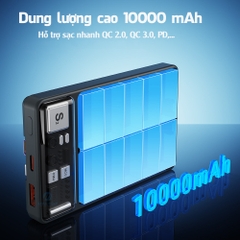 Pin dự phòng tích hợp cáp sạc 2 in 1 Rockspace P92 10000mAh sạc nhanh PD20W BH 12 tháng