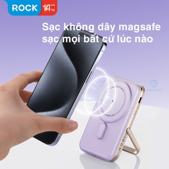 Pin sạc dự phòng không dây kèm giá đỡ điện thoại Rockspace P20 sạc nhanh PD20W 10000mAh BH 12 tháng