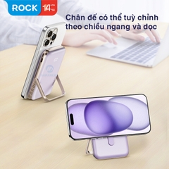 Pin sạc dự phòng không dây kèm giá đỡ điện thoại Rockspace P20 sạc nhanh PD20W 10000mAh BH 12 tháng