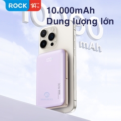 Pin sạc dự phòng không dây kèm giá đỡ điện thoại Rockspace P20 sạc nhanh PD20W 10000mAh BH 12 tháng
