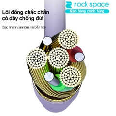 Dây cáp sạc cho iphone Rockspace candy chuẩn lightning độ dài 120cm hàng chính hãng bảo hành 12 tháng
