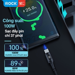 Dây cáp sạc nhanh 3 đầu iphone typeC micro Rock 3.5A độ dài 1.2m dây dù BH 12 tháng