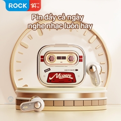 Tai nghe bluetooth Rockspace ốp TWS retro rock tape không dây chính hãng nhét tai bảo hành 1 năm