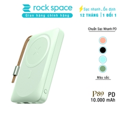 Pin sạc dự phòng không dây sạc nhanh PD 38.5W magsafe Rockspace P89 10000mAh Hàng chính hãng có BH