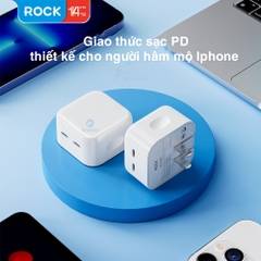Củ sạc nhanh cho iphone 35W Rockspace T58 2 cổng TypeC ổn định hàng chính hãng bảo hành 12 tháng