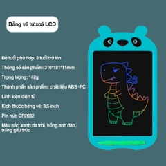 Bảng vẽ tự xoá điện tử vẽ viết thông minh đa sắc màu Manigo KS08501 gấu Panda kích thước 8'' dành cho trẻ em Hàng chính