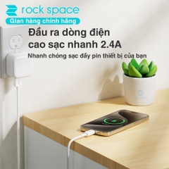 Dây cáp sạc nhanh cho iphone Rockspace P8 độ dài 1m sạc nhanh ổn định không nóng máy BH 12 tháng