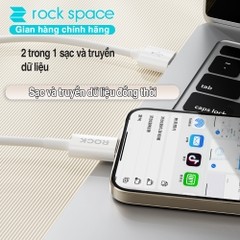 Dây cáp sạc nhanh cho iphone Rockspace P8 độ dài 1m sạc nhanh ổn định không nóng máy BH 12 tháng