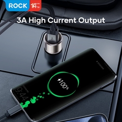 Củ sạc nhanh 15W trên xe hơi ROCKSPACE H20 Dual Port A+C 15W Car Charger Hàng chính hãng BH 2 tháng